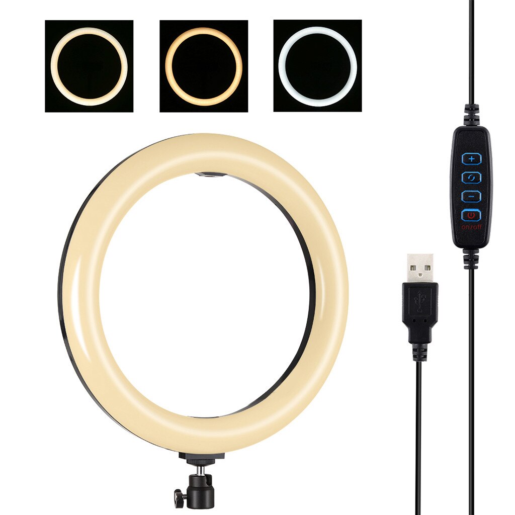 Ring Light 10.2 Inch Dimmable RGB Ring Light with Phone Clamp and Remote for Makeup Video Camera Accessories Fiber Camera