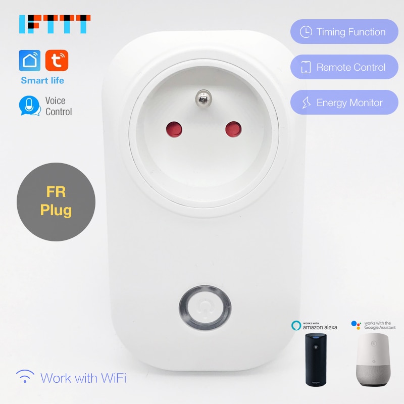 WIFI Clever Frankreich Stecker Energie Monitor 16A FR Clever Buchse Drahtlose Auslauf Stimme Steuer Arbeit mit Alexa Google hause