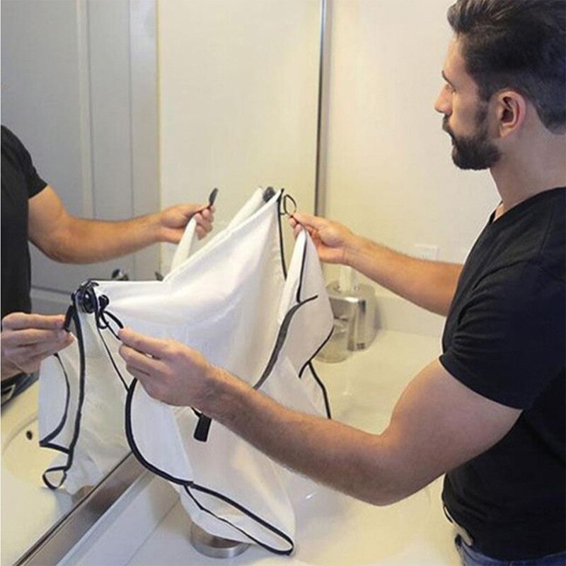 Mann barbering skjegg forkle svart hår barbering forkle ib trimmer holder skjeggfanger vanntett husholdnings rengjøringsverktøy
