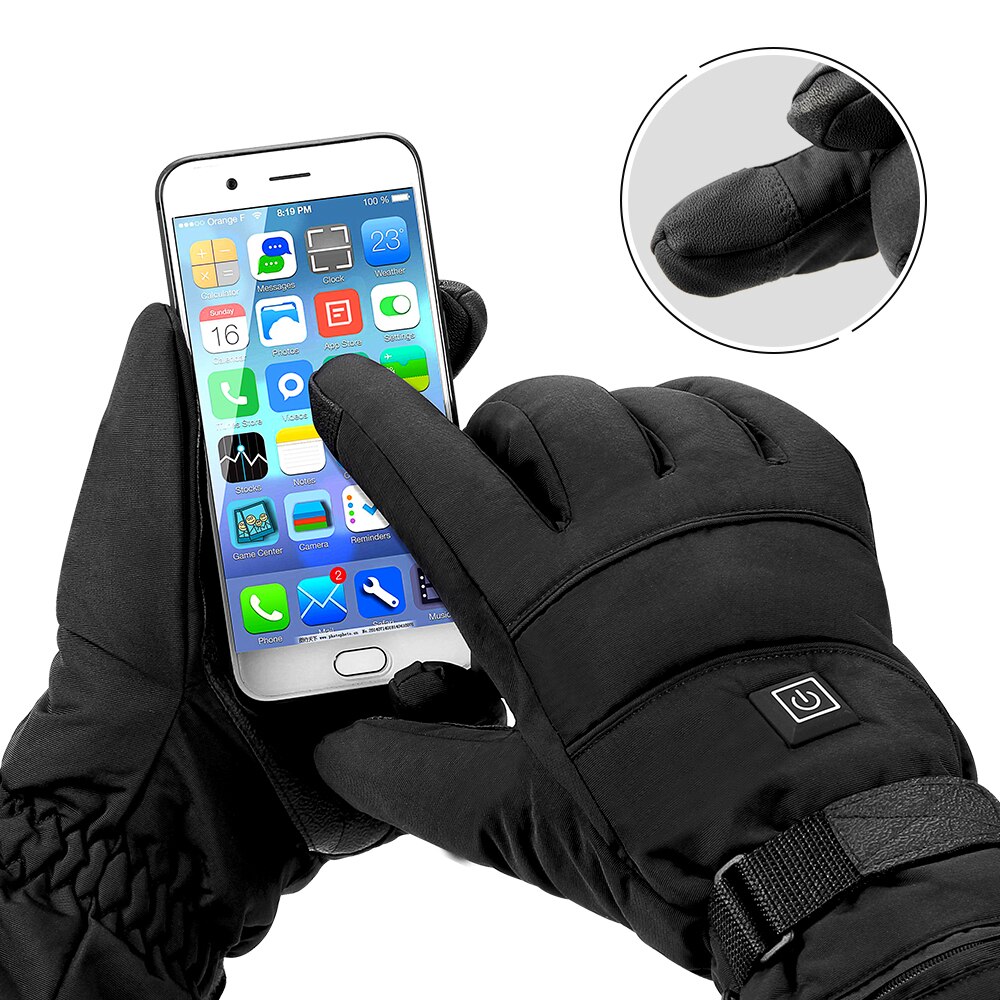 Motorhandschoenen, verwarmde handschoenen, waterdichte motorverwarming, usb-handwarmer, elektrische, op batterijen werkende, thermische verwarmde handschoenen