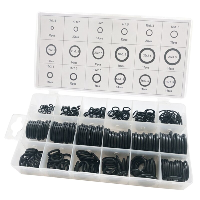 279 pces o-ring vedação de borracha classificação preto o-ring vedação conjunto nitrilo gaxeta do carro