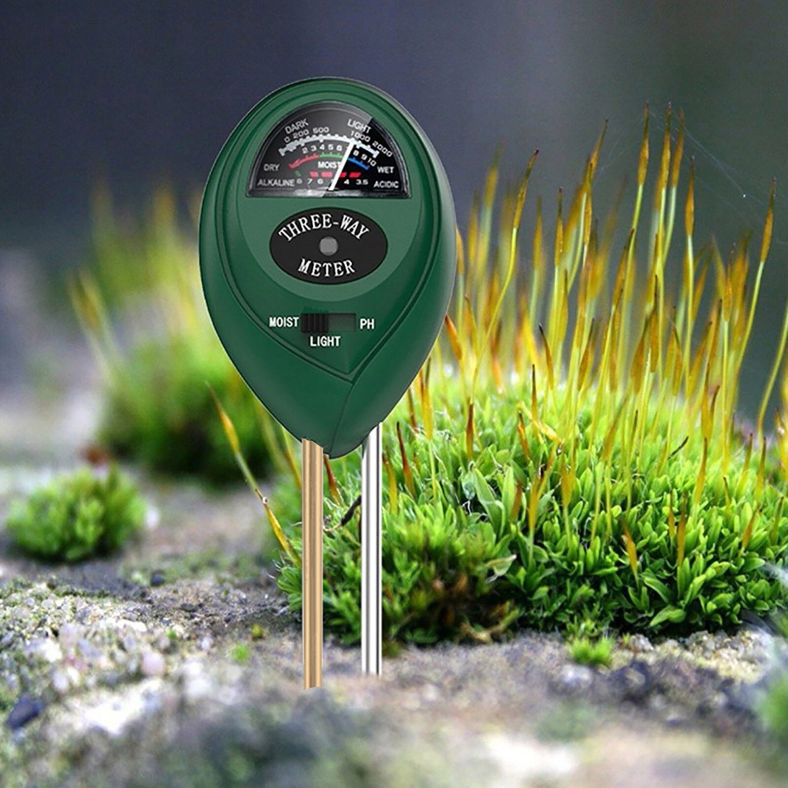 Medidor de Ph del suelo 3 en 1, medidor de la intensidad de la humedad del agua, medición de la temperatura, acidez alcalina, herramienta de prueba, planta de flores de jardín