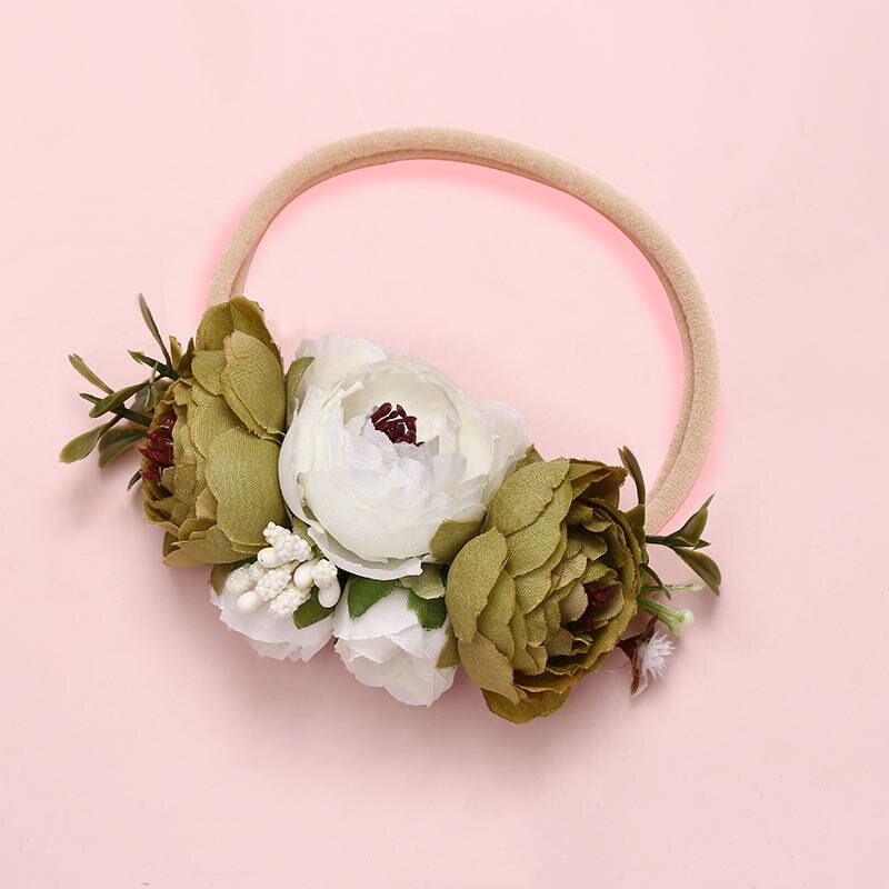 Balleenshiny Bloem Baby Hoofdbanden Super Zachte Nylon Baby Baby Haarband Baby Meisje Haar Accessoires Fotografie Props: 31