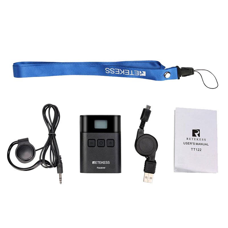 Retekess TT122 Tour Guide System Wireless Receiver for Church Translation System Traveling Museum Visit Conference