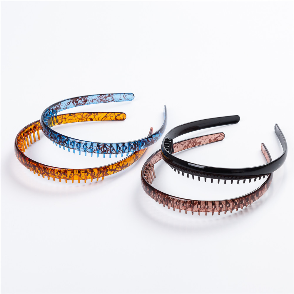 Elastic Waterproof Hairbands Toothed Hair Hoop for Adults Big Washing Face Wide Shatterproof Plastic Headband