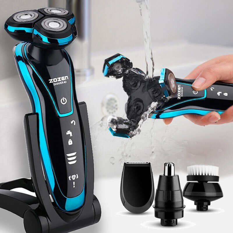 Electric Razor zozen Electric Shaver Rechargeable Shaving Machine for Men Beard Razor Wet-Dry Dual Use Water Proof Fast Charging