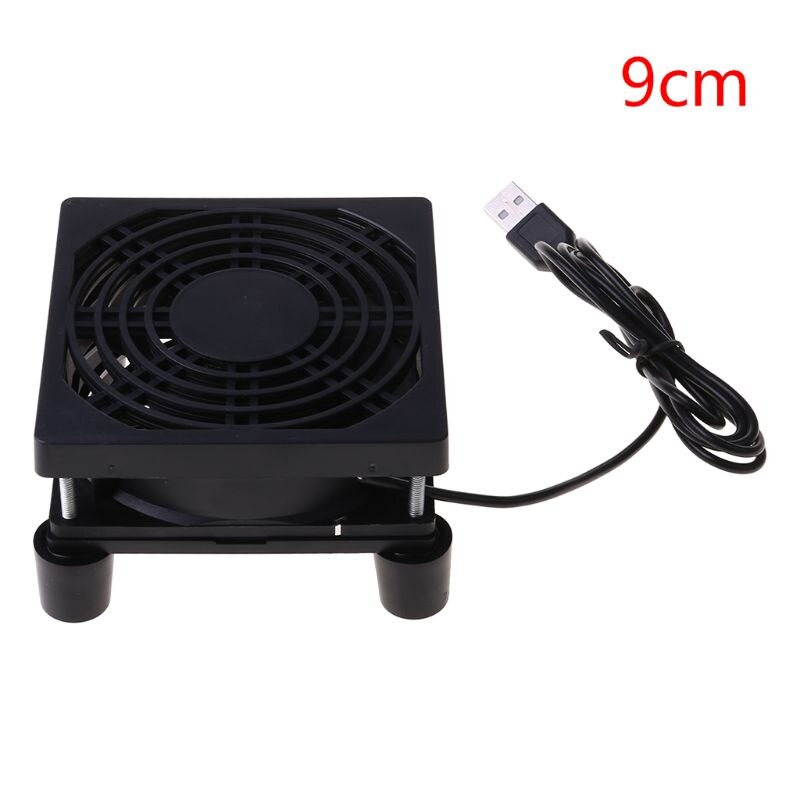 1 Pc 9Cm/12Cm Koelventilator Dc 5V Usb Voeding Stille Ventilator Voor Router Tv set-Top Box Radiator Koeler Diy Reparatie Onderdelen: 9cm
