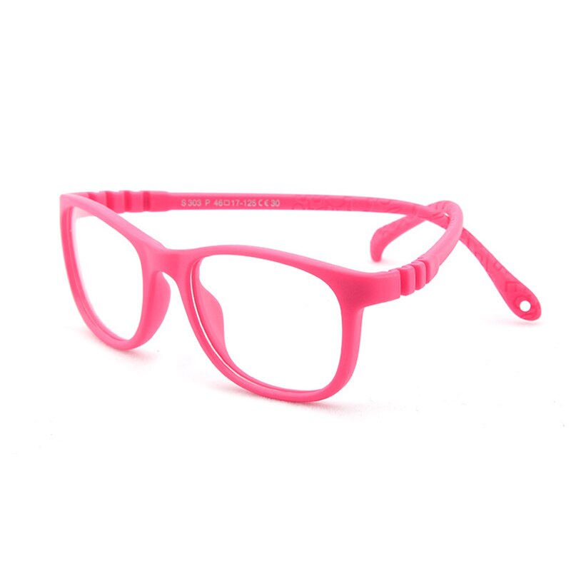 AIMISUV 2022 Ultralight TR90 Flexible Glasses Frame Kids Square Optical Silicone Clear Eyeglasses Children UV400: C7Rose Red