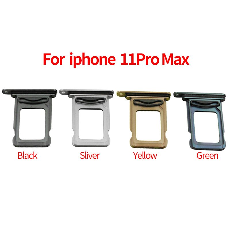 Original enkelt / dobbelt sim-kort bakke holder til iphone 11 pro max læser stik slot bakke holder med vandtæt ring