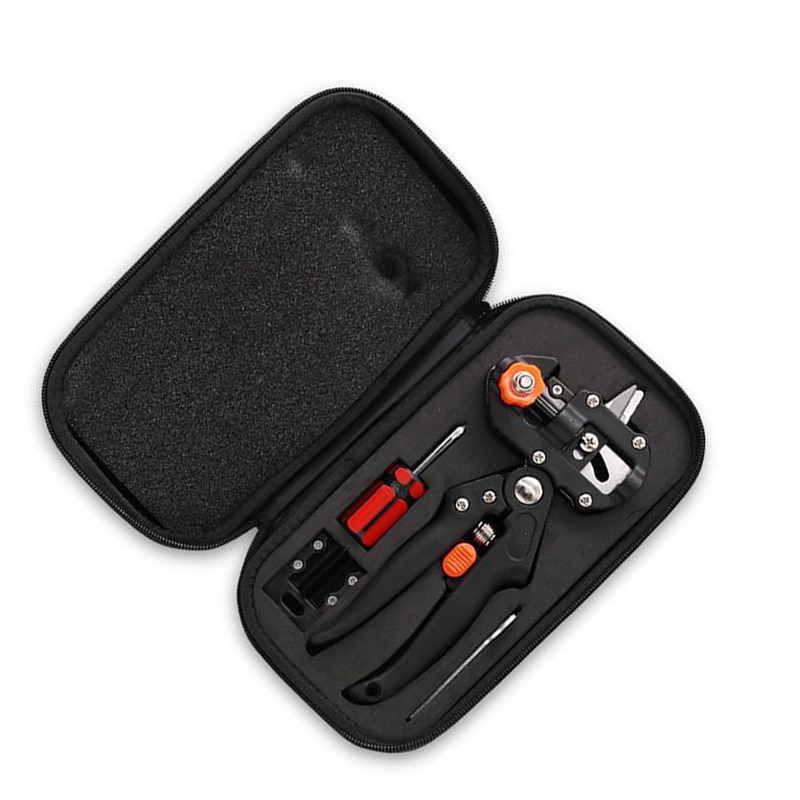 Drtools Pfropfen Pruner Garten Werkzeug Professionelle Zweig Cutter Gartenschere Rebschnitt Anlage Scheren Boxen Obst Baum Pfropfen Schere: Schwarz mit Tasche