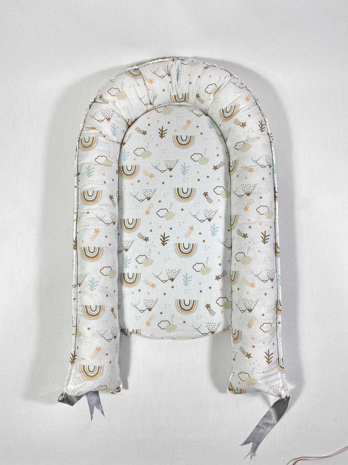 R for Rabbit Snuggy Cuddles Newborn Baby Bed - Anti-Roll Baby Nest - 100% Cotton Breathable Lounger