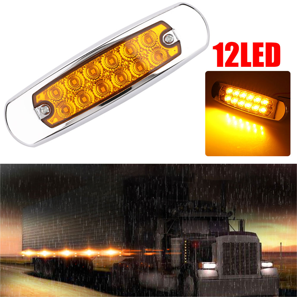 10pcs 4 LED SSeite Marker Licht Lampe Weiß für Truck Trailer Pickup 12V 24V