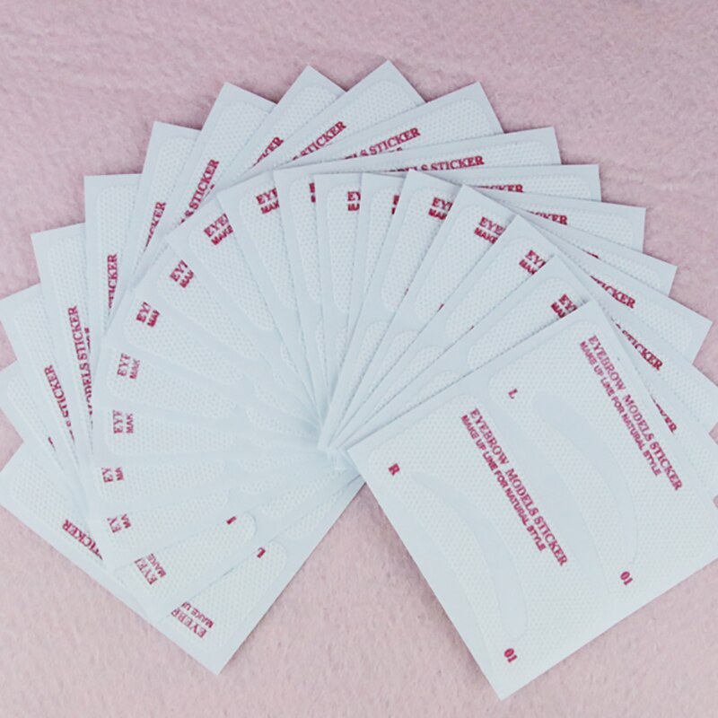 12 Pairs Disposable Non-Woven Cloth Eyebrow Stencil Stickers Grooming Shaper Template Eyebrow Makeup Beauty Tools