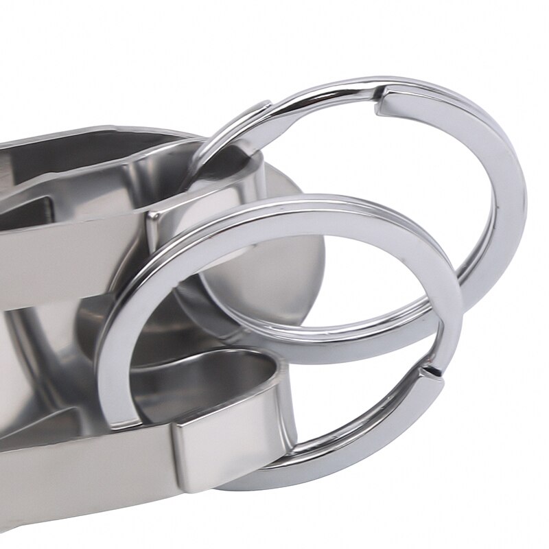 Stainless Steel Keychain Security Clip On Heavy Duty Belt Key Clip Belt Key Ring 2 Detachable Keyrings Belt Key Holder