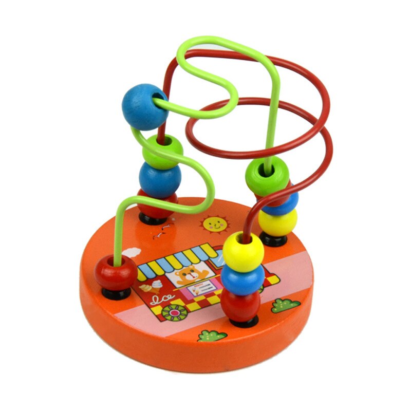 Bambini Montessori Matematica Giocattoli di Piccole Dimensioni In Legno Cerchi Bead Wire Maze Roller Coaster di Attività In Età Prescolare Bambino Apprendimento Giocattolo Educativo: Bear-WT032C