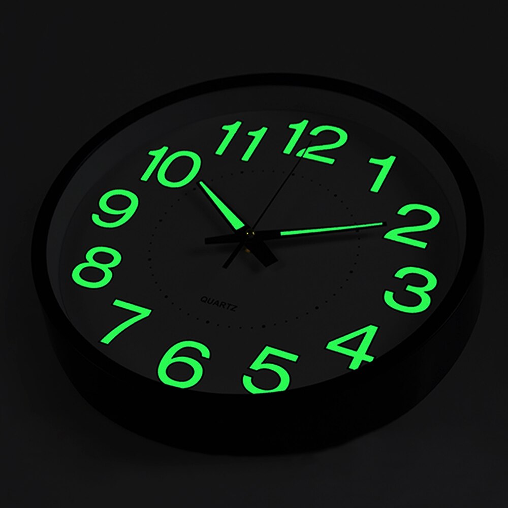 12&#39;&#39; Luminous Clock Round Digital Clock Silent Quartz Watch 10&#39;&#39; Wall Clocks Simple Hanging Wall Clocks Home Bedroom Decoration