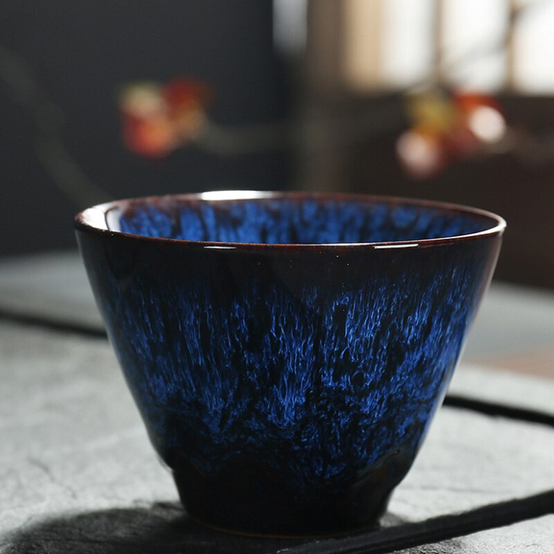 120Ml Chinese Retro Handgemaakte Willekeurige Textuur Kleur Glazuur Hoge Temperatuur Firing Keramische Theekopje Porselein Thee Cups Thuis Art Set: C