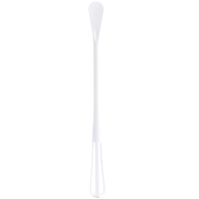 Kapmore 1pc Egg Whisk Plastic Mini Multifunctional Egg Beater Kitchen Utensil With Teaspoon Egg Tools Accessories 2 Colors: White