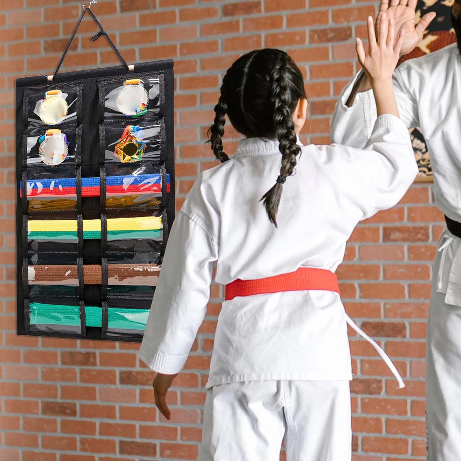 Taekwondo Riem Opslag Muur Opknoping Karate Riem Display Vilten Doek Collectie Riem Display Houder voor Taekwondo MMA Judo
