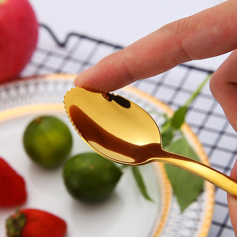 Cuillère à Dessert, cuillère, pamplemousse, fruits en forme de fruits en acier inoxydable, enfants ustensiles de table pour bébés, Gadget de cuisine accessoires de cuisine 6 pièces
