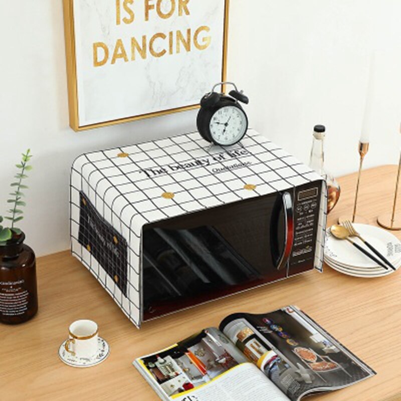 Cubierta de horno de microondas nórdico grueso impermeable tela de horno de algodón de lino cubierta de polvo para el hogar accesorios de cocina accesorios suministros