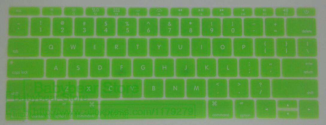 Til macbook 12 " usa ansi tastaturbeskytter engelsk tastaturcover til mac book retian 12 '' air 12 tommer: Grøn