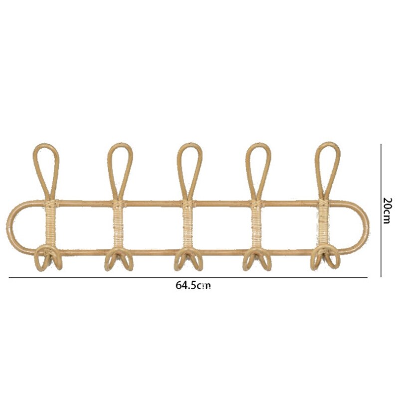 Grote Rotan Muur Haken Kleding Hoed Opknoping Haak Haak Doek Houder Organizer Hangers Decor Voor Home Decor