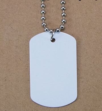 10 stk/parti metal army tags til blank sublimationsblækoverførselsudskrivning varmepresse diy kan printe: Hvid