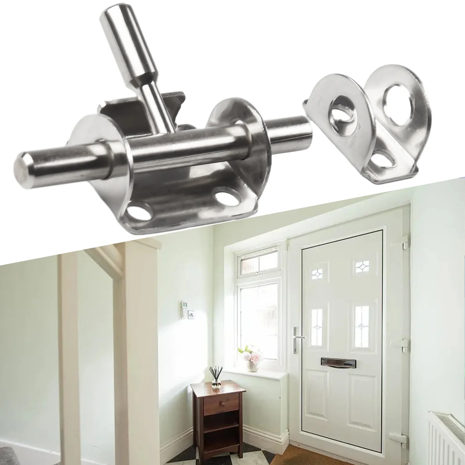 Loquet de porte en acier inoxydable avec boulons coulissants solides, loquet de loquet, loquet d'armoire, loquet de fenêtre, loquet de fenêtre