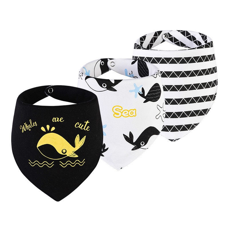 Slabbers Waterdicht voor 0-2 Jaar Oud 3 stuks/set Katoen Bandana Accessoires 3 lagen Cartoon Print Baby Driehoek handdoek