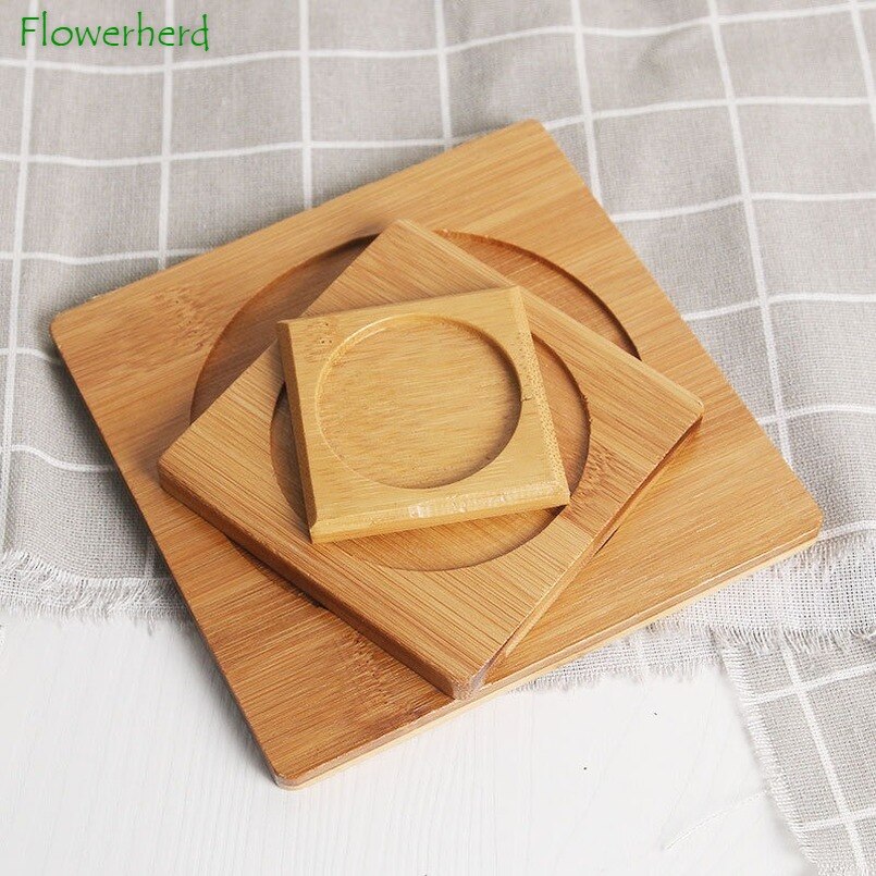 Bamboo Coaster Teaware Placemat Square Bamboo Pot Mat Anti-scald Heat Insulation Tea Coaster