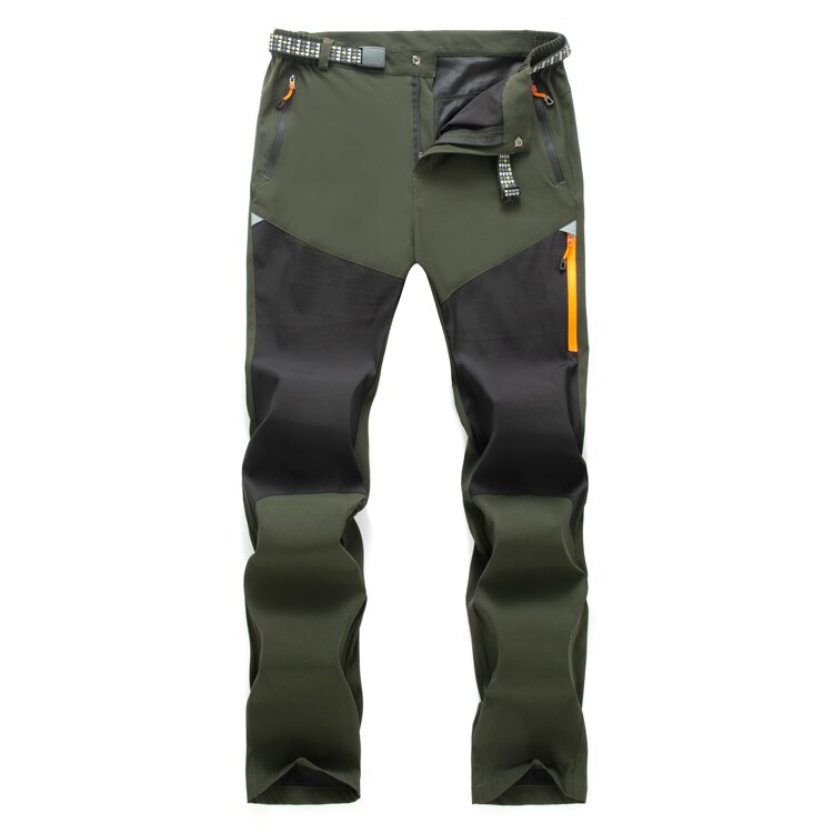 TRVLWEGO Hiking spodnie kempingowe Men Summer Thin Breathable Quick Dry Pant Outdoor Sports Climbing Waterproof Pants: green / Asian size M