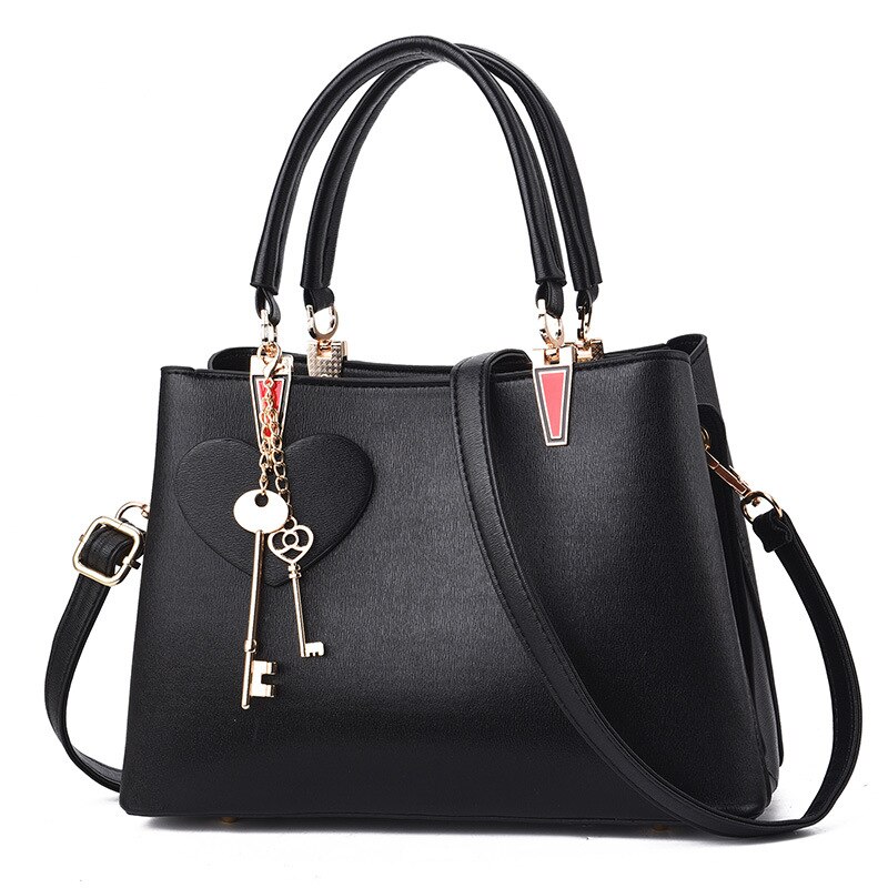 Women's Tote Bag - Large Capacity - PU Leather - Top Handle - Fashion Sequined Shoulder Bag: Black