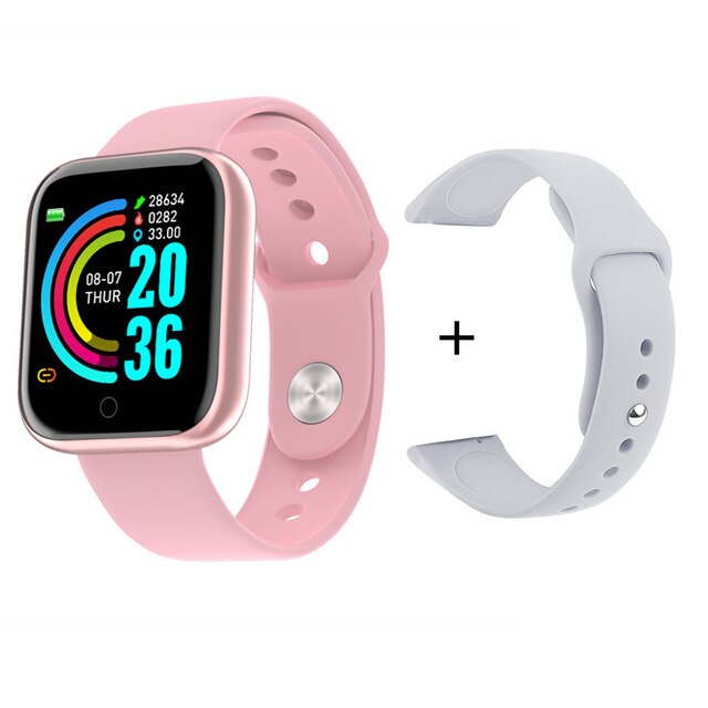 neue Smart Uhr männer Herz Rate Blutdruck Wasserdichte Sport Frauen Smartwatch Fitness Tracker Y68 Für IOS Android iPhone: powder  White Strap