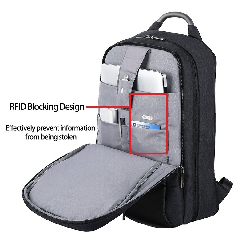 Anti theft Expandable Laptop Men Backpack Male Schoolbag Locked Female Travel Business Backpacks Women RFID Blocking College Bag