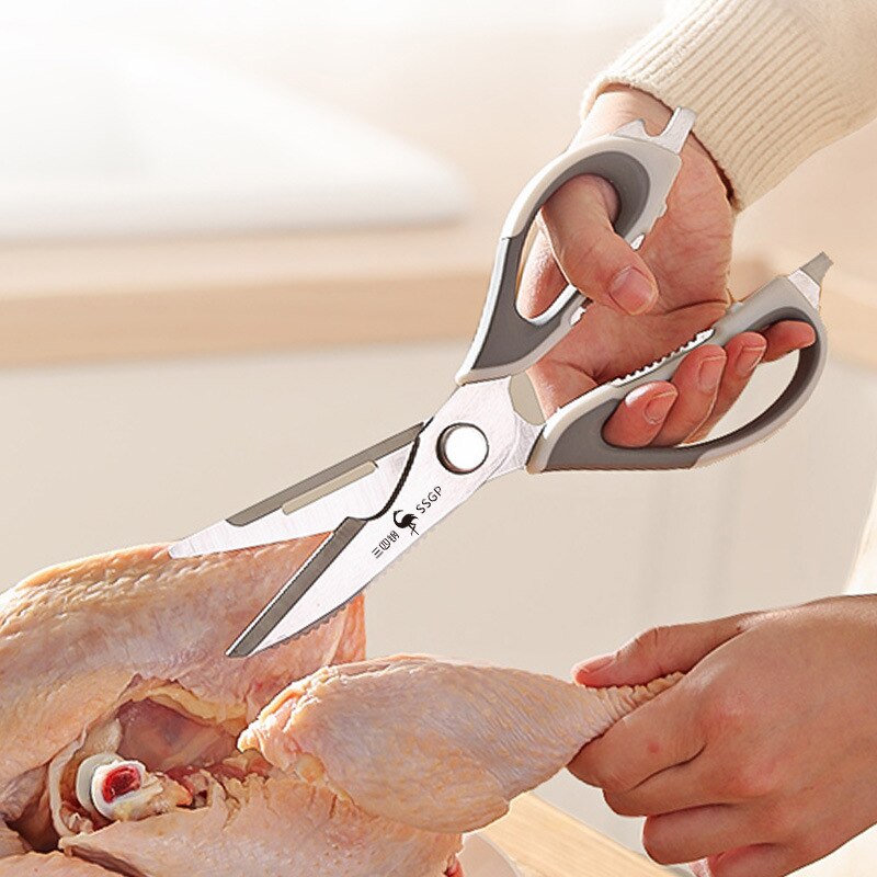 Tijeras de cocina multifuncionales para mariscos, tijeras desmontables de hueso de pollo, limpieza de alimentos cocidos, suministros de cocina