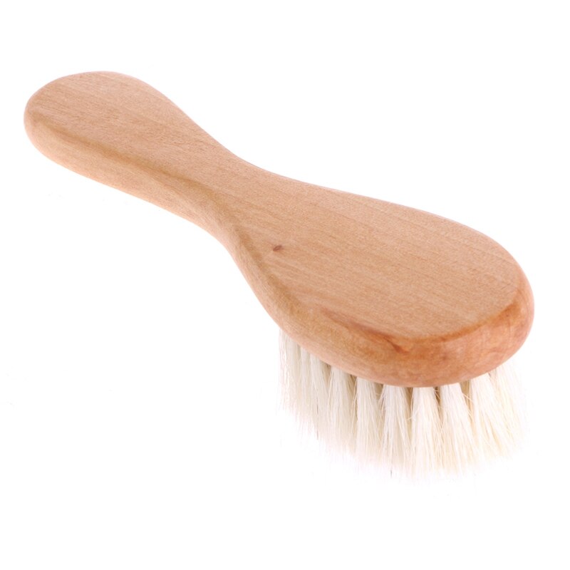 Manche en bois brosse bébé brosse à cheveux -né brosse à cheveux infantile peigne masseur de tête