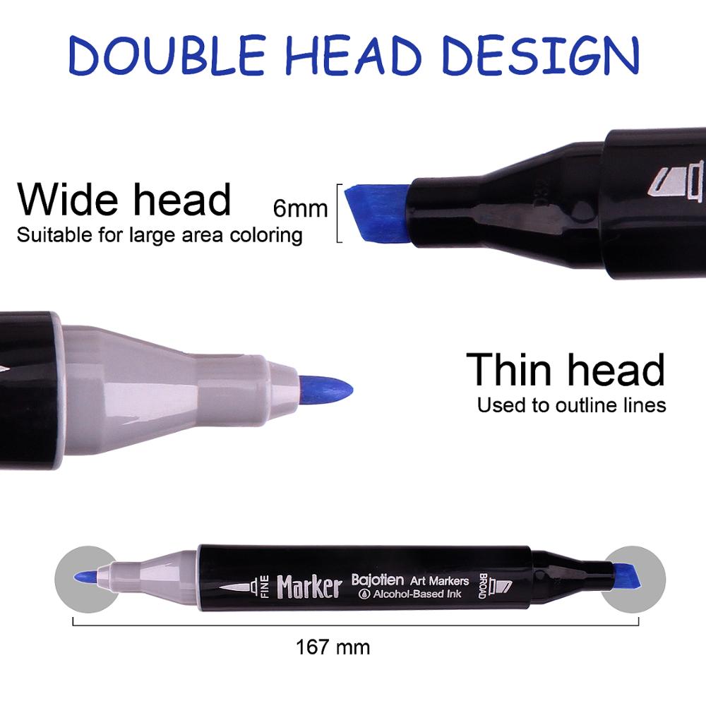 12/40/60/80 Marker Pens Set Dual Tip Pens Drawing Painting Doodling School Supplies Alcohol Ink Art Supplies