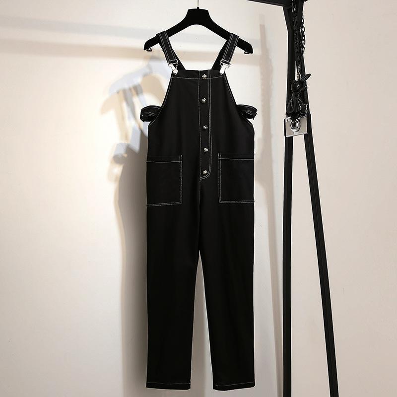 Plus Size Women Summer Retro Pure Color 100%Linen Jumpsuits