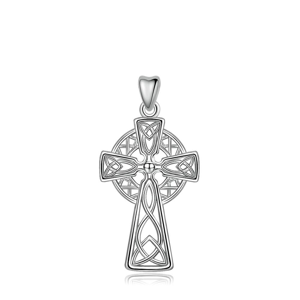 Eudora 925 Sterling Zilveren Celtics Knoop Vintage Cross Hanger Ketting Sterling Zilveren Celtics Sieraden Prachtige CYD240: WHITE