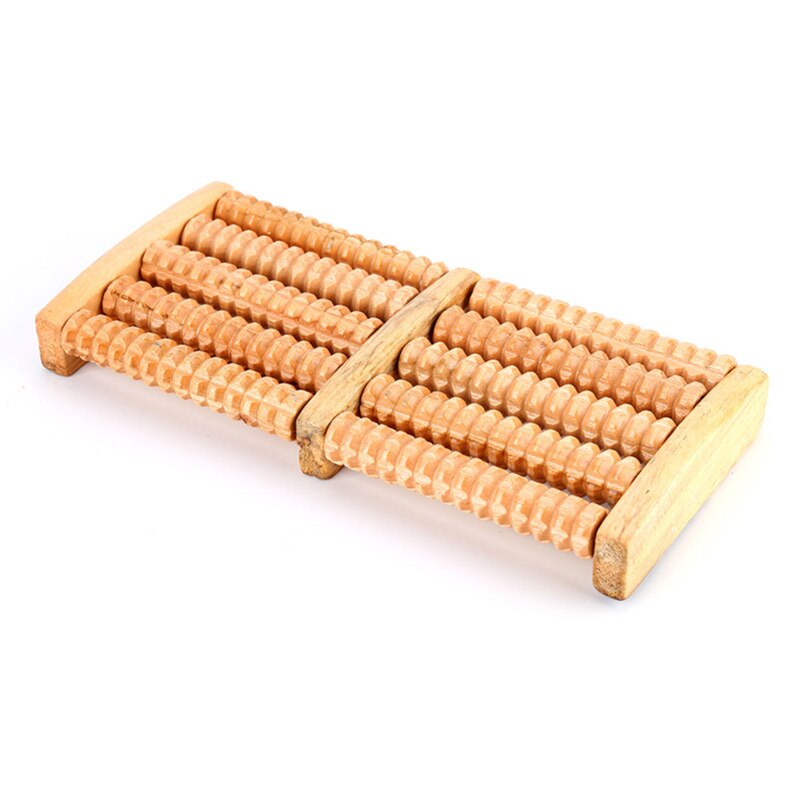 Neue 5 Reihen Rad Holz Massagegerät Holz Rolle Fuß Massagegerät Entspannen Linderung die Gesundheit99