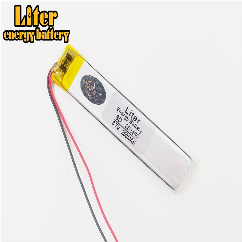 351460 de 3,7 V batería de polímero de litio para tableta MP3 MP4 MP5 GPS 250mAh pluma de batería de la cámara