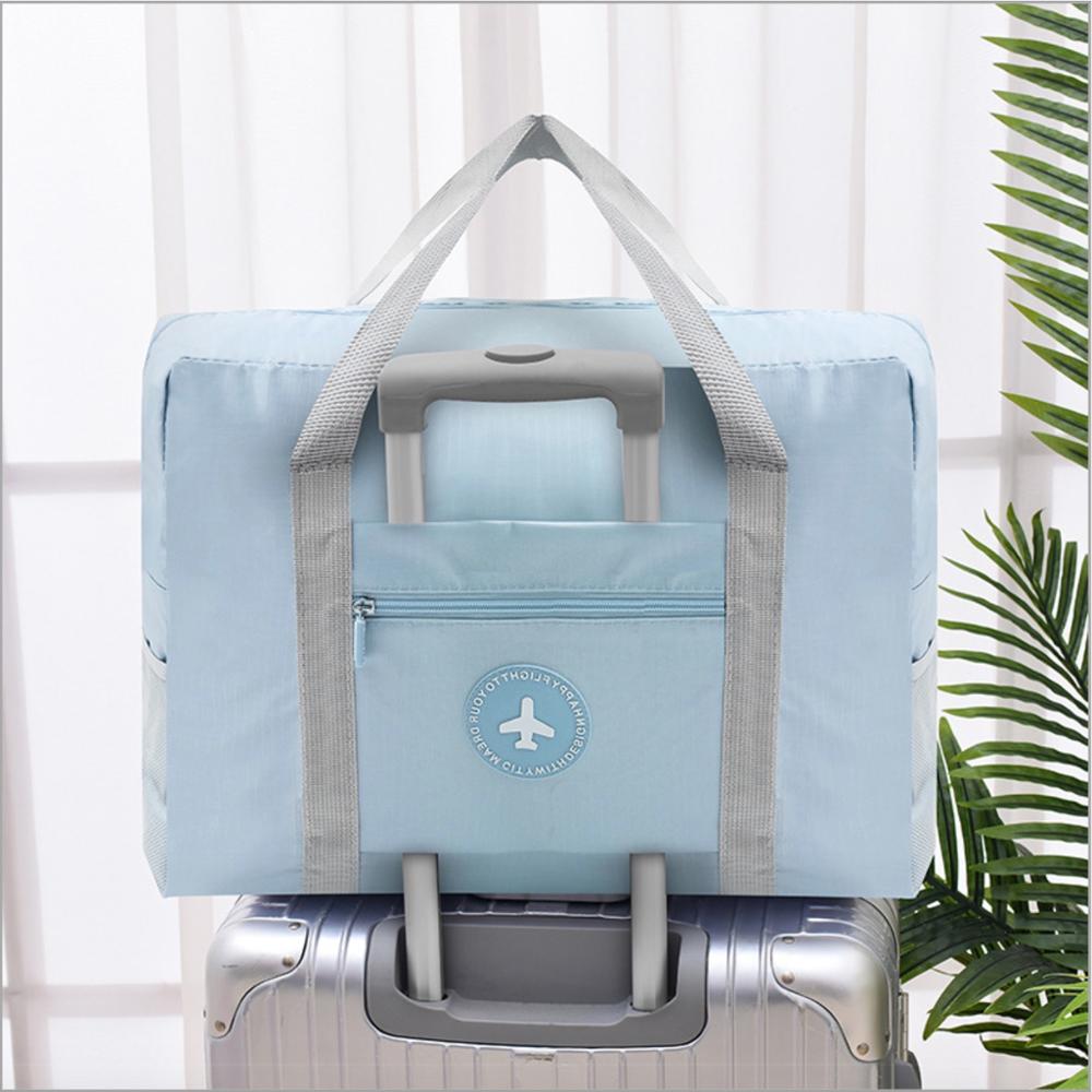 Waterdichte Dikke Oxford Reizen Opvouwbare Tas Grote Capaciteit Bagage Handtas Opbergtas Kan Set Trolley Case Draagbare Boardingtas: Sky Blue