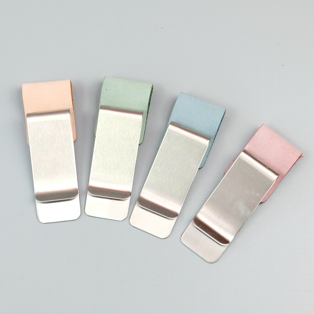 Stainless Steel & Leather Pen Clip Metal Pen clip Crazy horse/Wax leather series Accessories of Traveler's Notebook