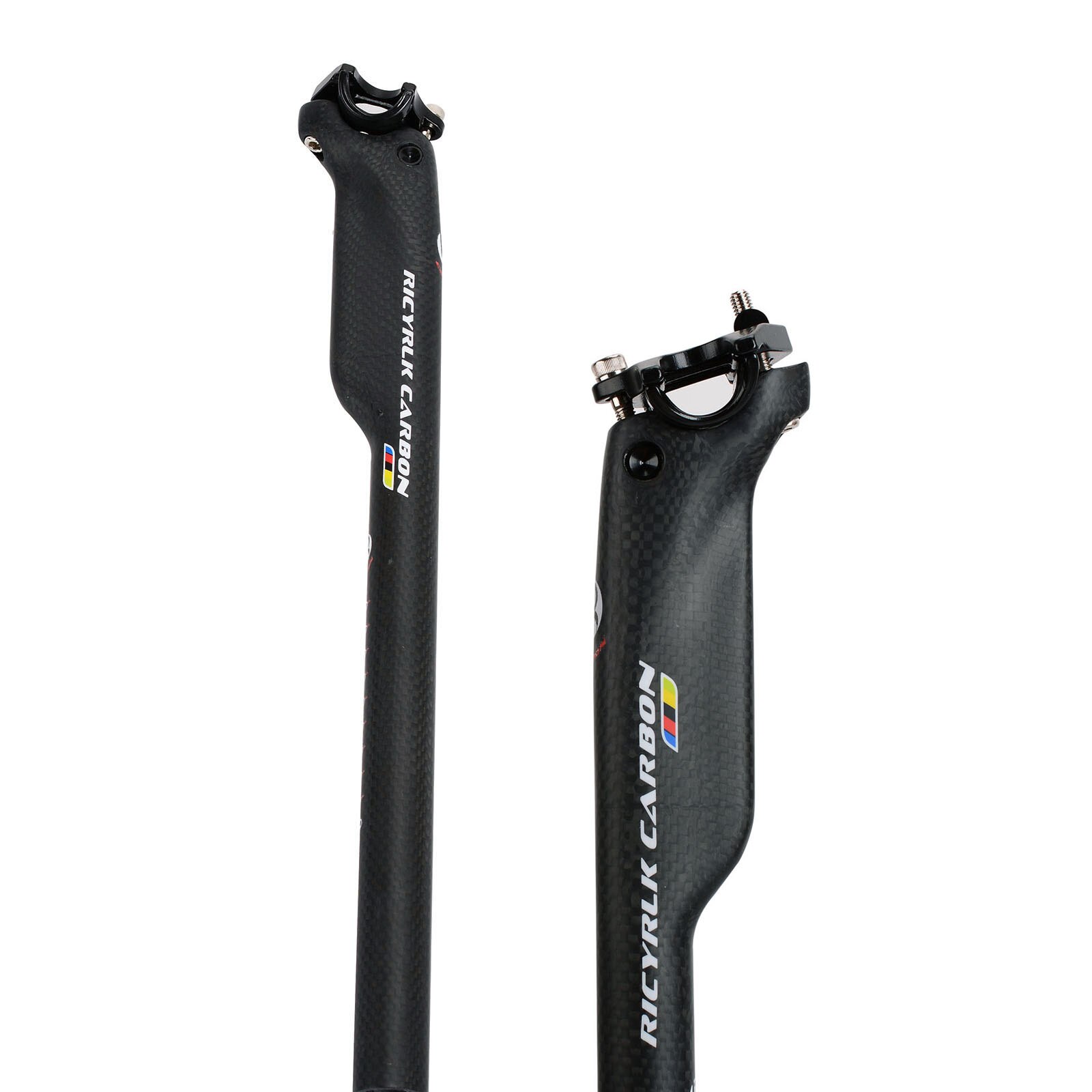Tija de sillín de fibra de carbono para bicicleta de carretera, poste de asiento de viento de corte, /27,2/30,8x31,6/350mm, 3K, 400