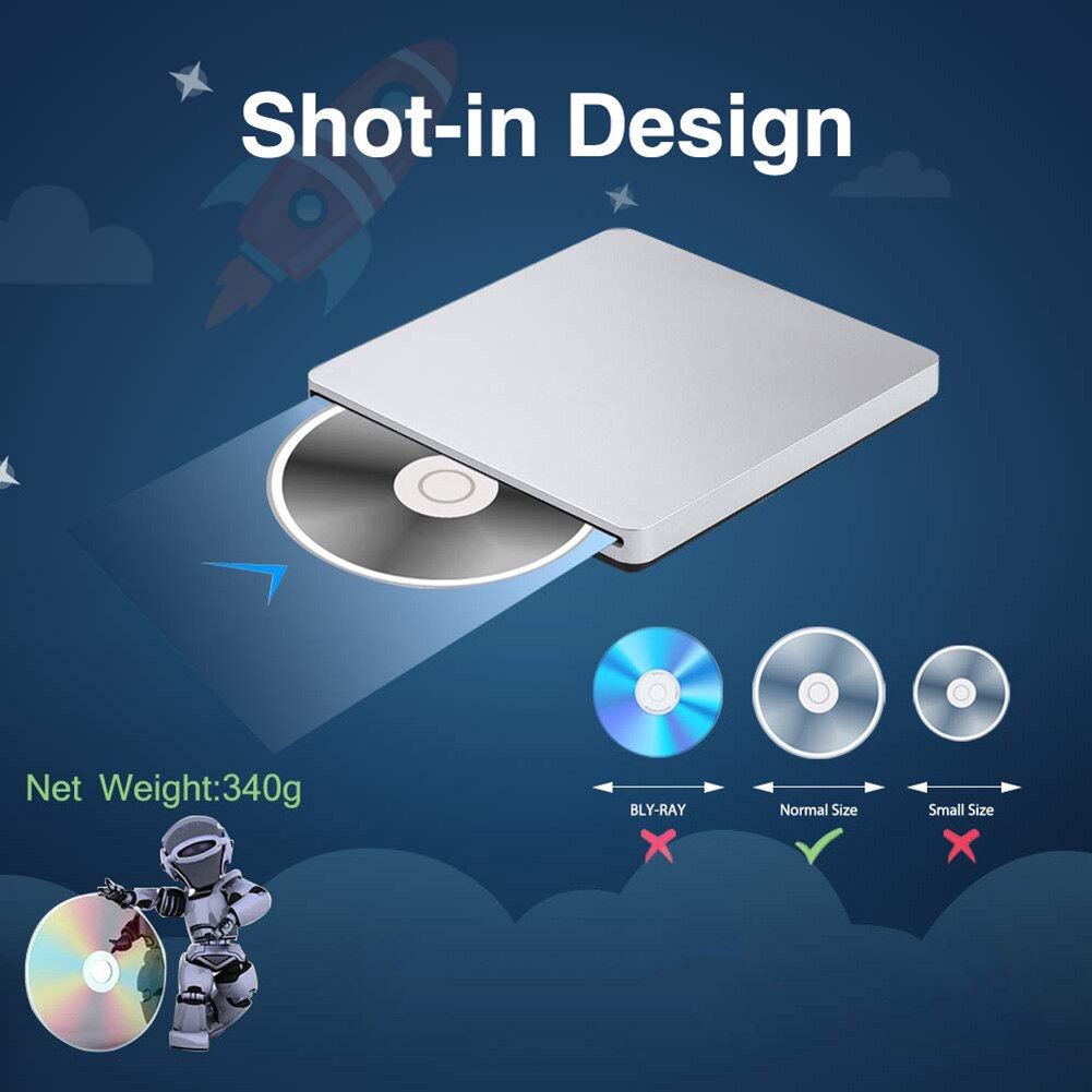 Ultra-slank eksternt dvd-drev usb 3.0 disk duplikator til computer bærbar qjy 99