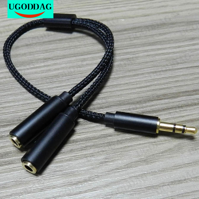 Hoofdtelefoon Splitter 3.5Mm Verlengkabel Audio Stereo Y Splitter 3.5Mm 1 Man Naar 2 Vrouwelijke Splitter