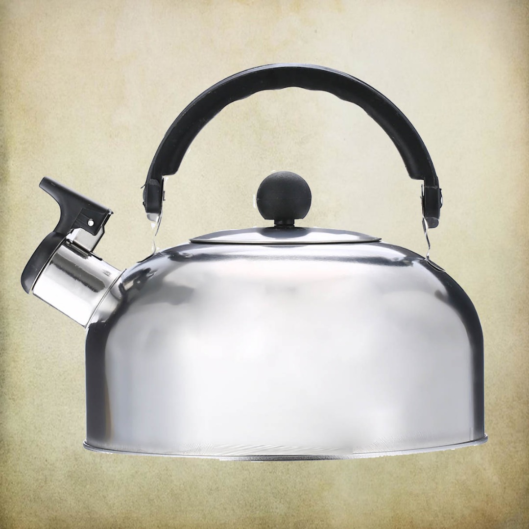 2L Stainless Steel Whistle Tea Kettle Water Pot Heat Assitant Handle Silver Newest