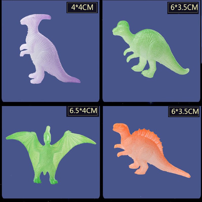 10Pcs Novelty Gag Speelgoed Glow In The Dark Dinosaurussen Model Lichtgevende Ornament Educatief Speelgoed Voor Kinderen Kids Party Speelgoed xmas Gif