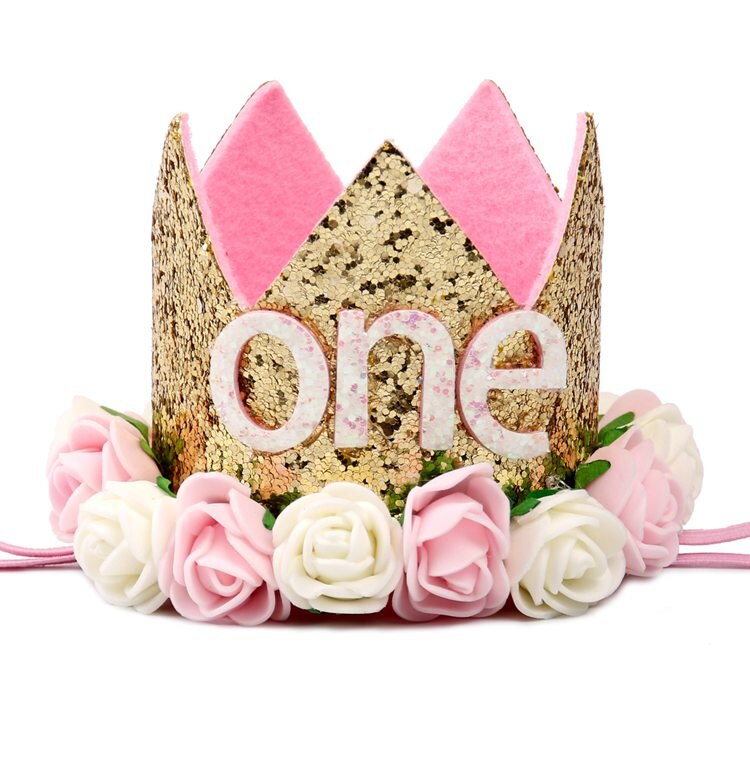 PATIMATE Birthday Crown Hats 1st 2nd 3rd Birthday Party Decoration Princess Crown Baby Kid Cap One Year Birthday Decoration: hat 1